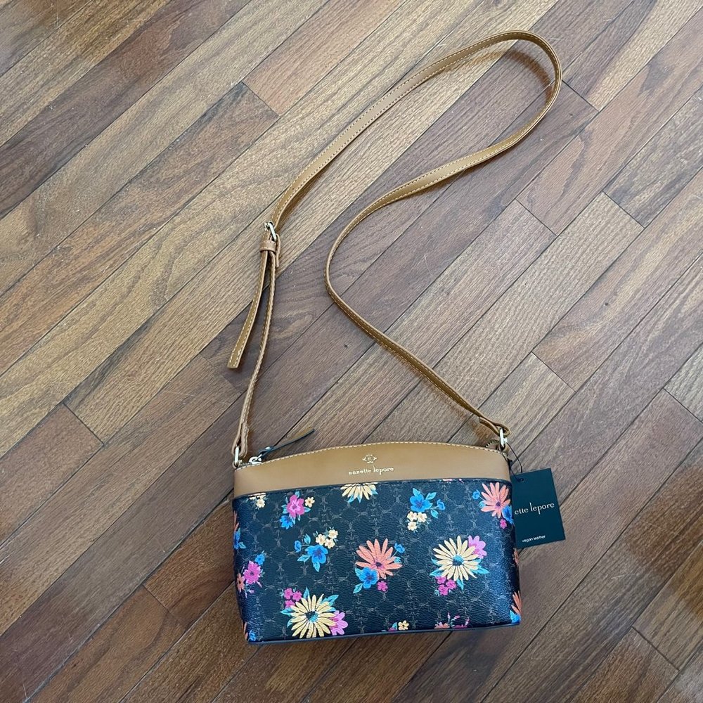 New Nanette Lepore Risley Logo Floral Crossbody Purse